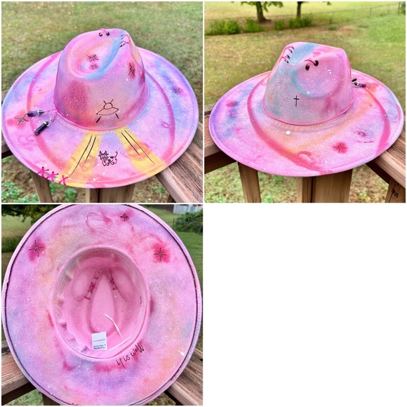 Cow Abduction Outer Space Inspired Burned Hat - Picture 8 of 8